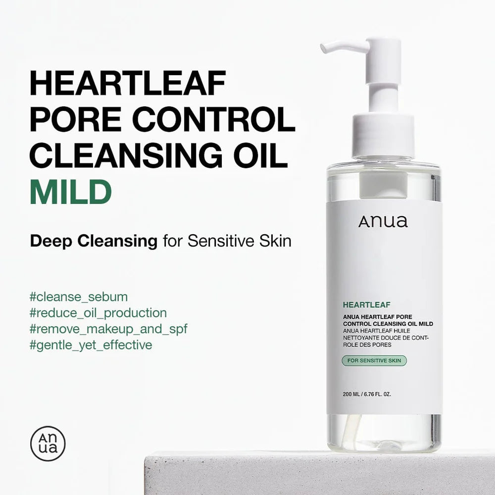 Anua Heartleaf Huile Nettoyante Douce pour les pores peaux sensibles