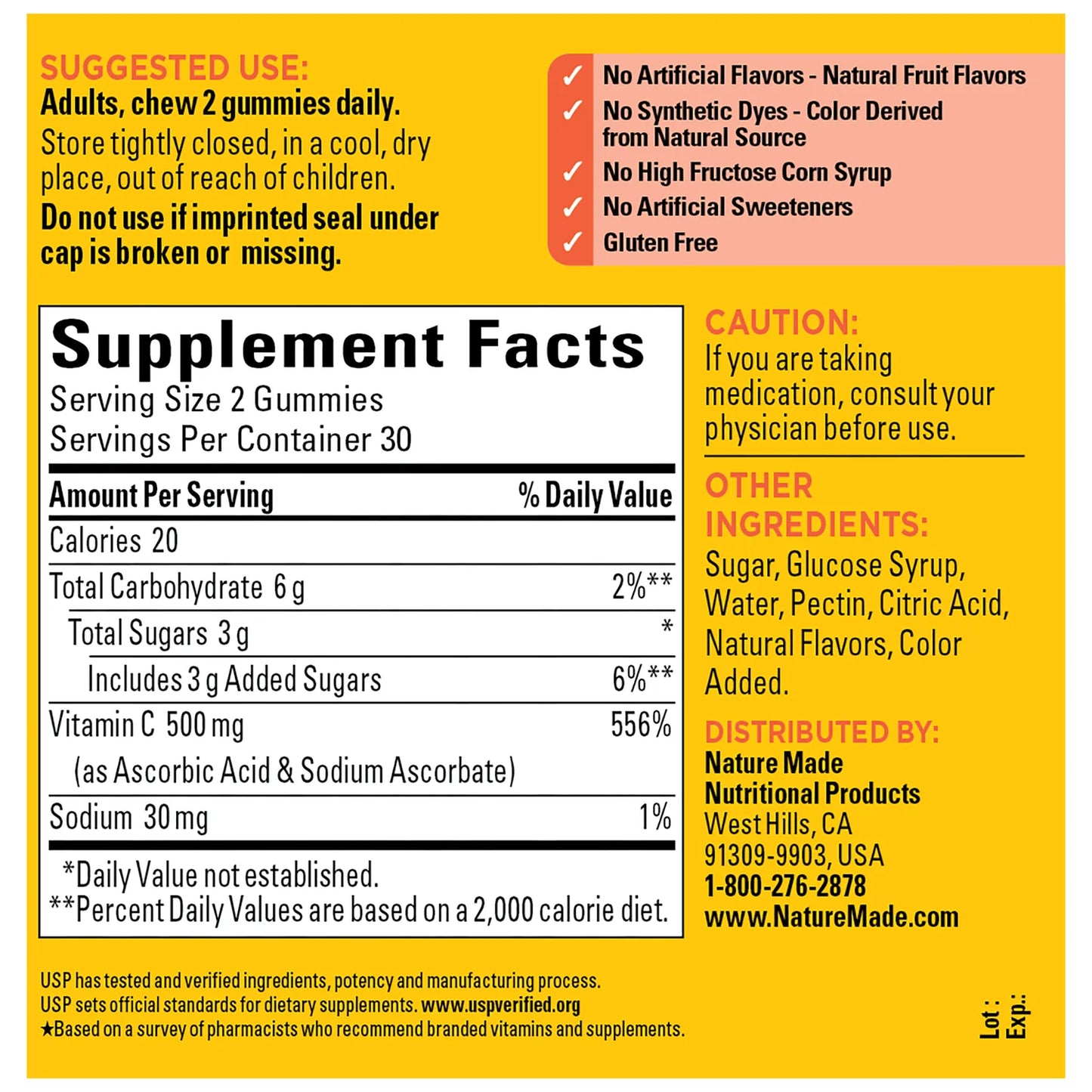 NATURE MADE Vitamin C Extra Strength 500 mg Gummies