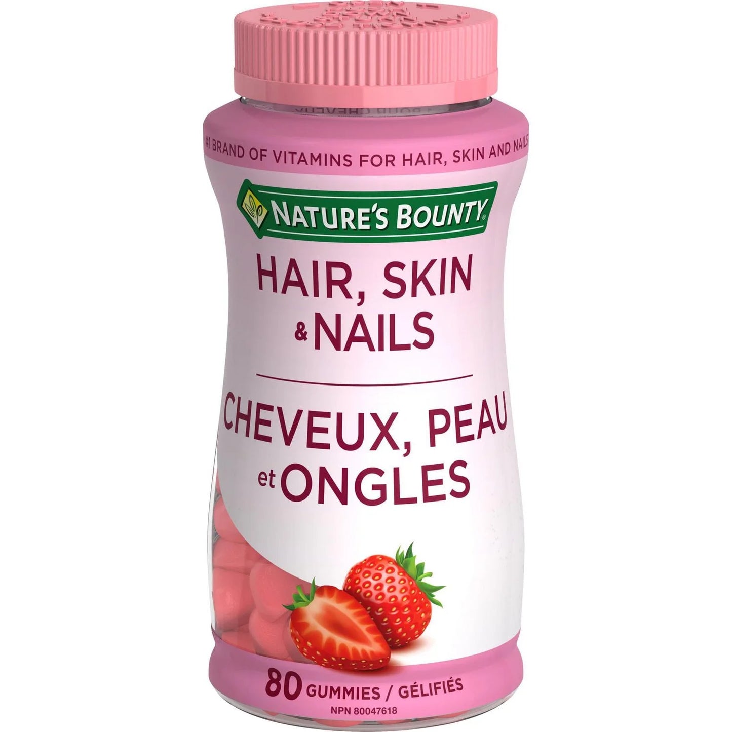 Nature’s Bounty Gummies Cheuveux, Peau et Ongles Arôme Fraise