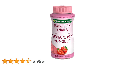 Nature’s Bounty Gummies Cheuveux, Peau et Ongles Arôme Fraise