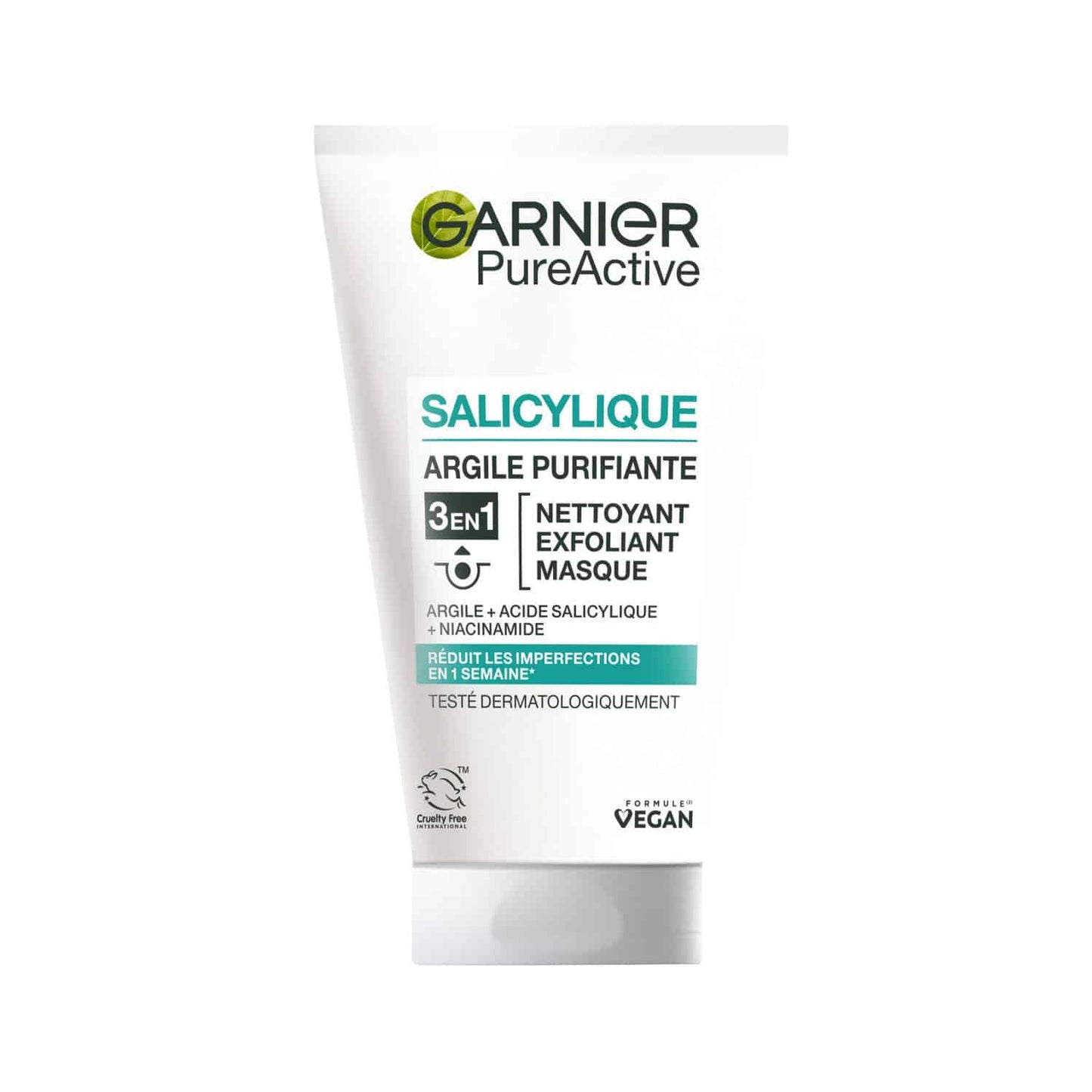 Garnier Pure Active Argile 3 en 1 Gel Nettoyant, Exfoliant et Masque Réducteur d’Imperfections 150ML