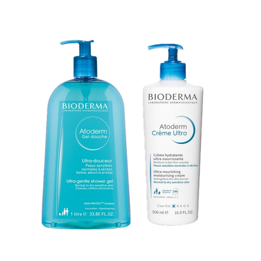 Bioderma Routine Hydratarion Atoderm Gel Douche + Atoderm Crème Ultra Nourrissante