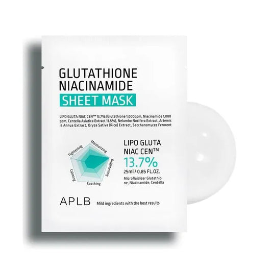 APLB Glutathione + Niacinamide sheet Masque pour l’éclat