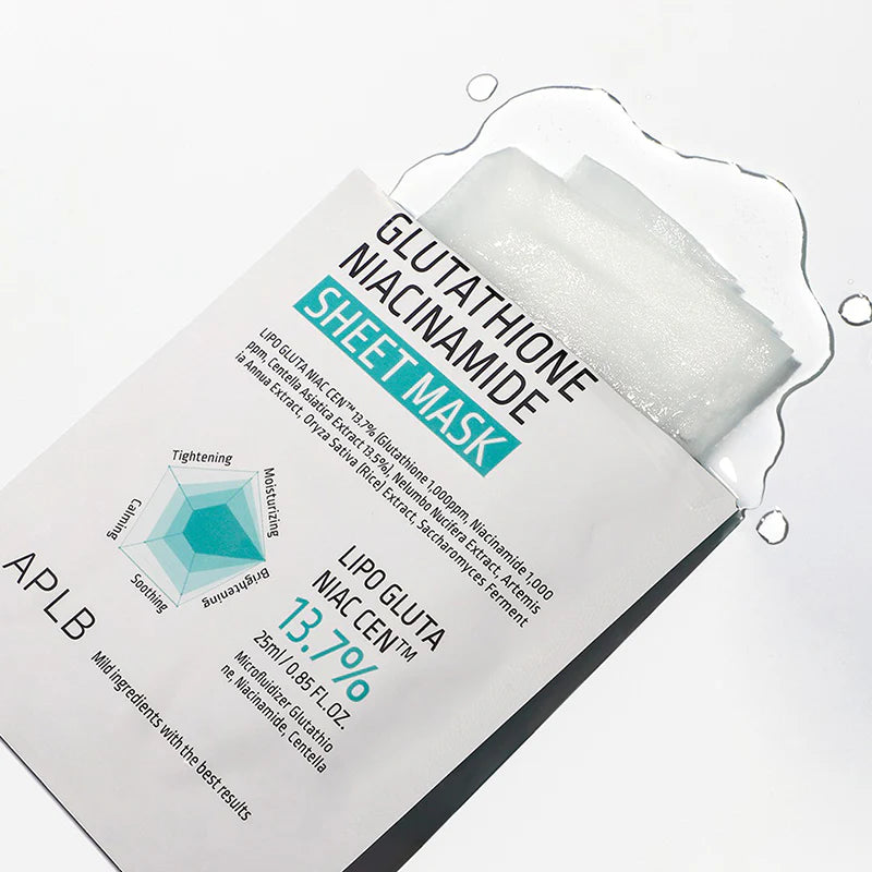 APLB Glutathione + Niacinamide sheet Masque pour l’éclat