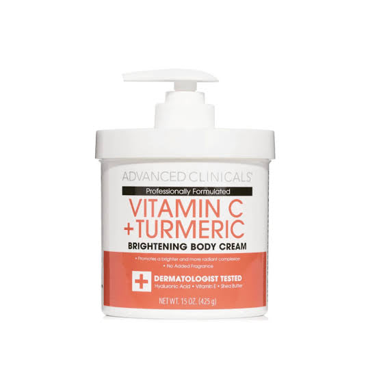 Advanced clinicals crème corporelle éclaircissante à la vitamine C + Curcuma