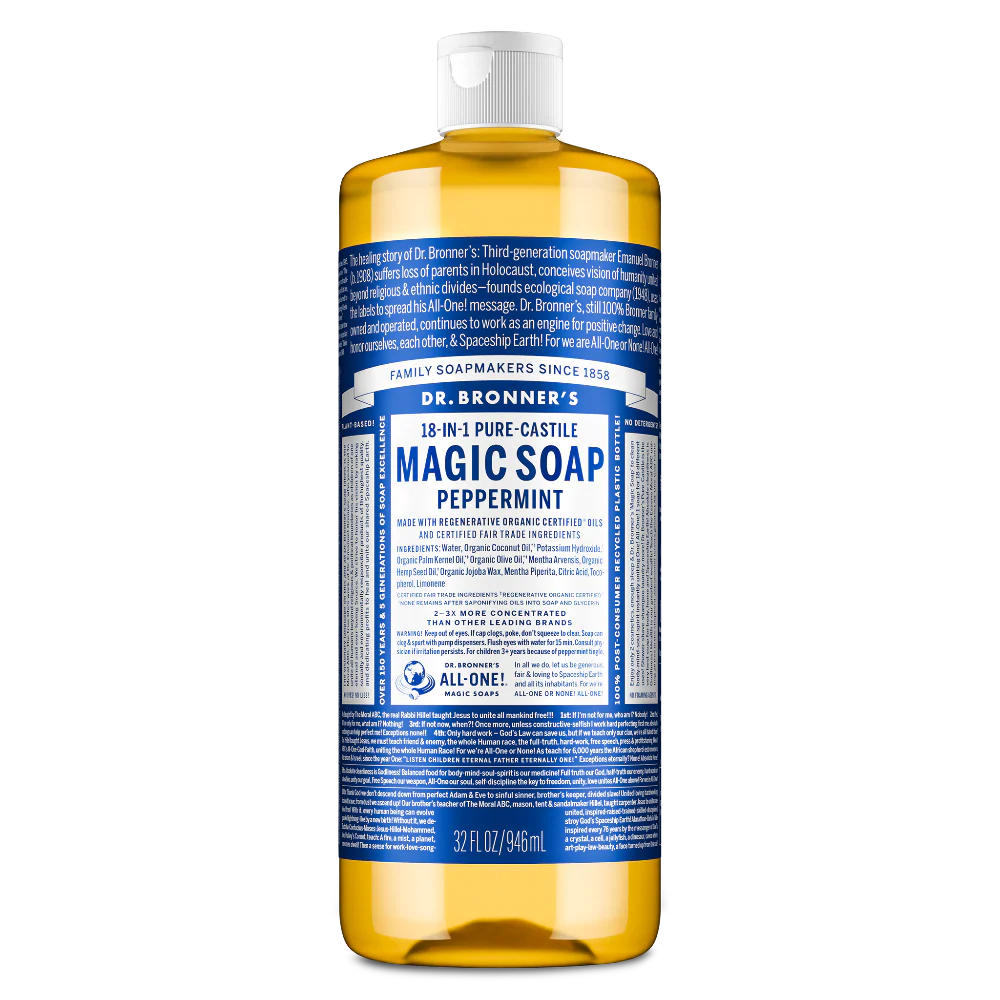 DR BRONNER’S Pepermint
PURE-CASTILE MAGIC SOAP 946ML