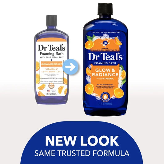 Dr Teal’s Gel douche Glow & Radiance avec vitamine C et huiles essentielles 1000ML