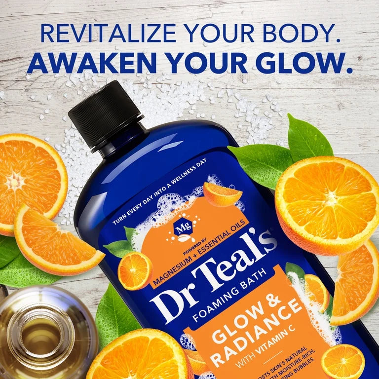 Dr Teal’s Gel douche Glow & Radiance avec vitamine C et huiles essentielles 1000ML