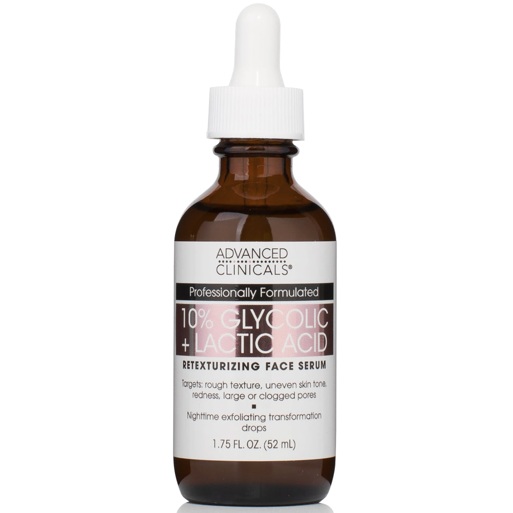 Advanced clinicals sérum visage exfoliant 10% Acide glycolique + Acide Lactique