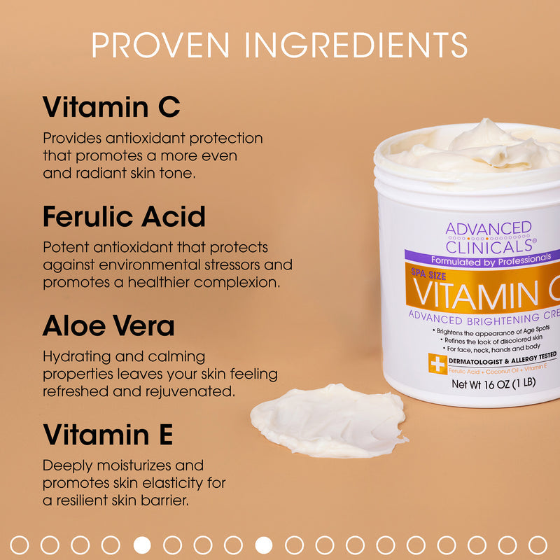 Advanced clinicals crème corporelle éclaircissante à la vitamine C